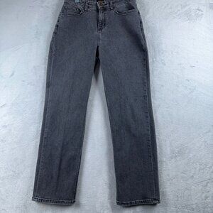 Vintage Lee Jeans Straight Leg Denim Stretch High Rise Womens Black Size W28